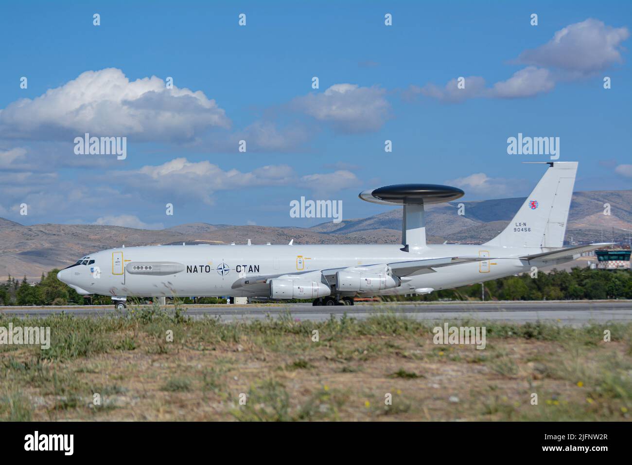Anatolian Eagle 2022 exercises continue in Konya, LX-N90456 Luxembourg - NATO Boeing E-3A Sentry (707-320B) Konya Turkiye 30.06.22 Stock Photo