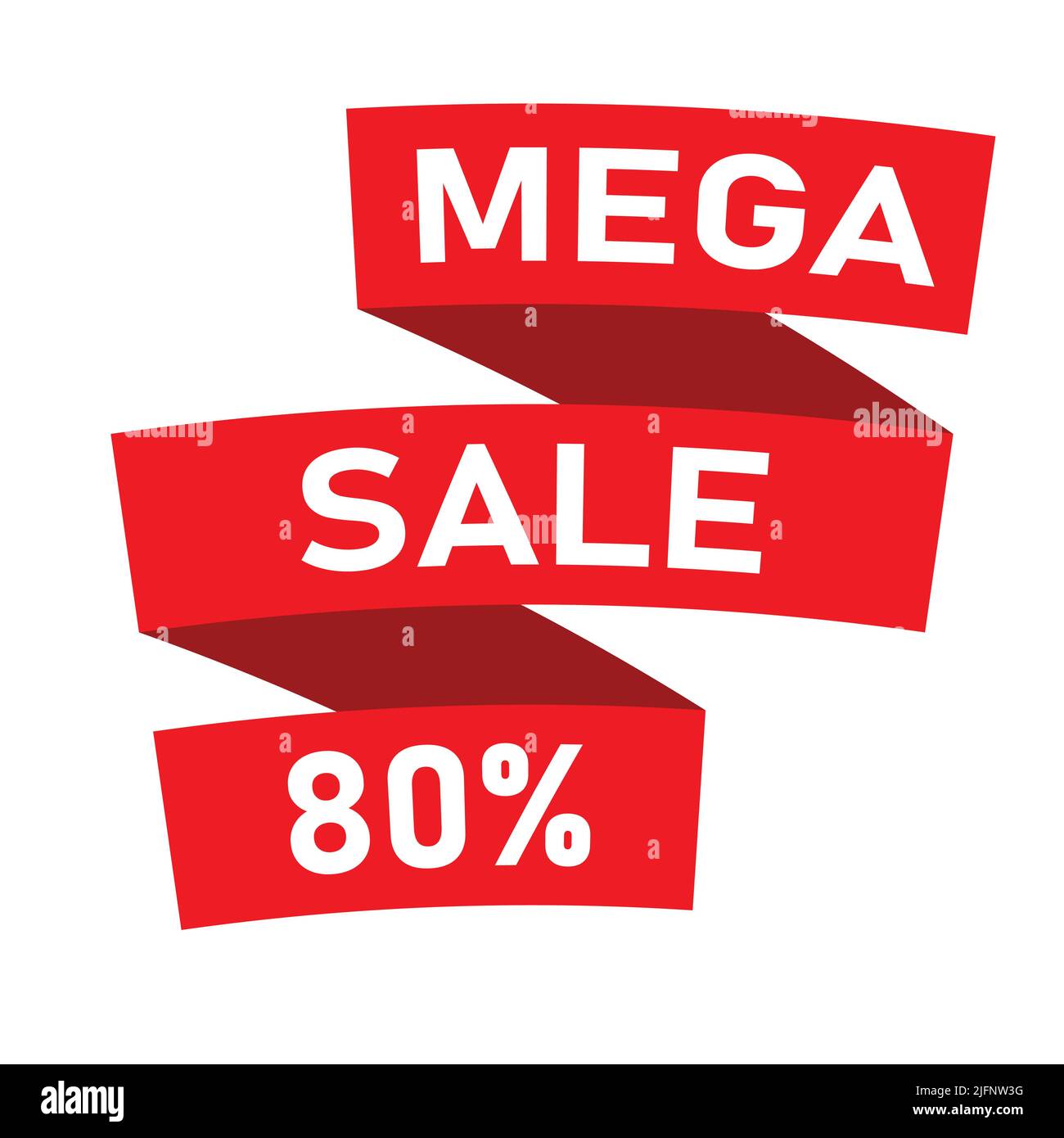 Sale red folded ribbon banner Stock Vector Image & Art Alamy