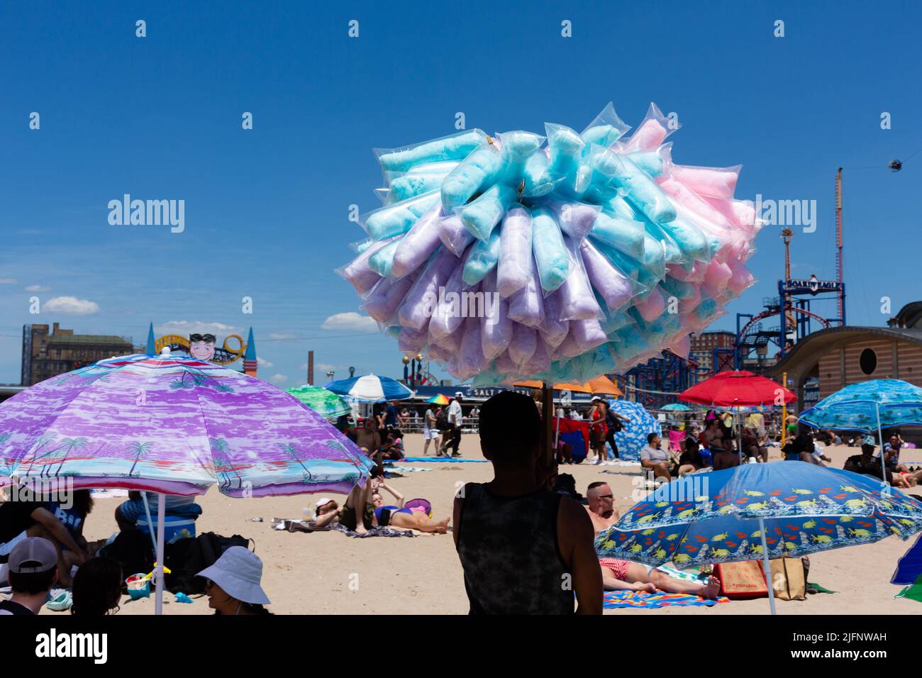 Coney Island, NY, USA. 4th July, 2022. The Coney Island beach and
