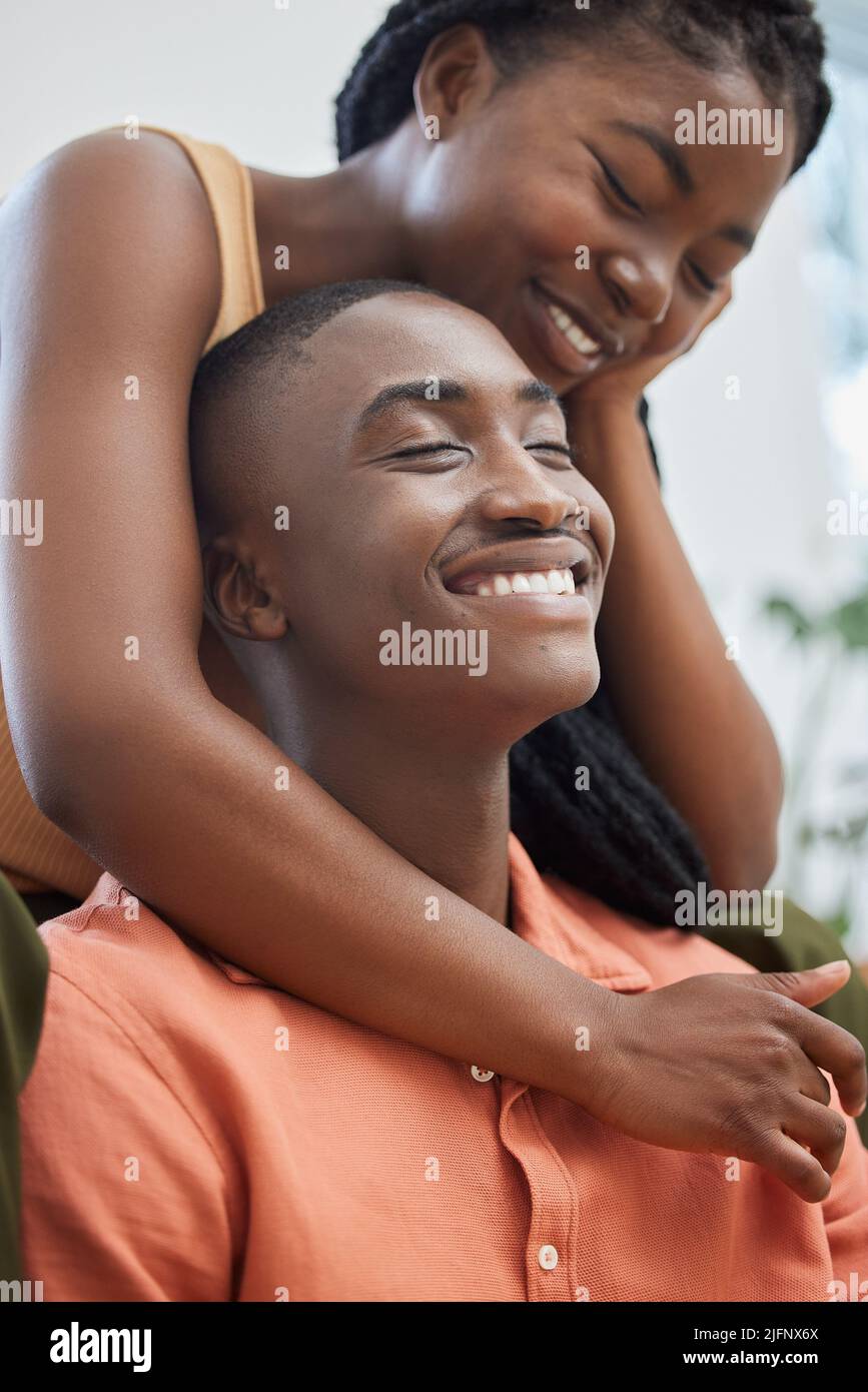 Loving Couple Being Affectionate Cheerful African American Couple