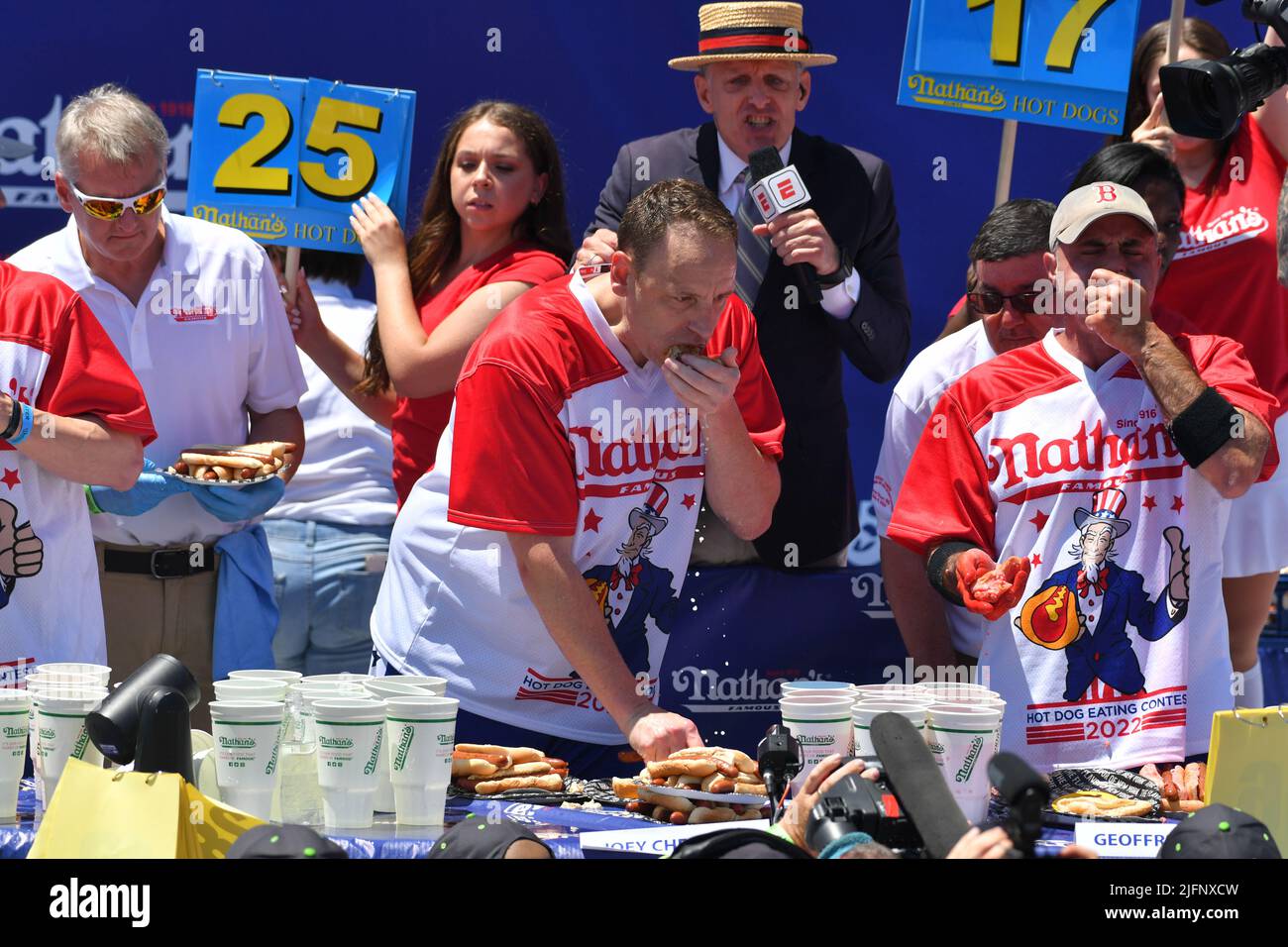 Professional competitive eater Joey Chestnut wins his 15th title eating
