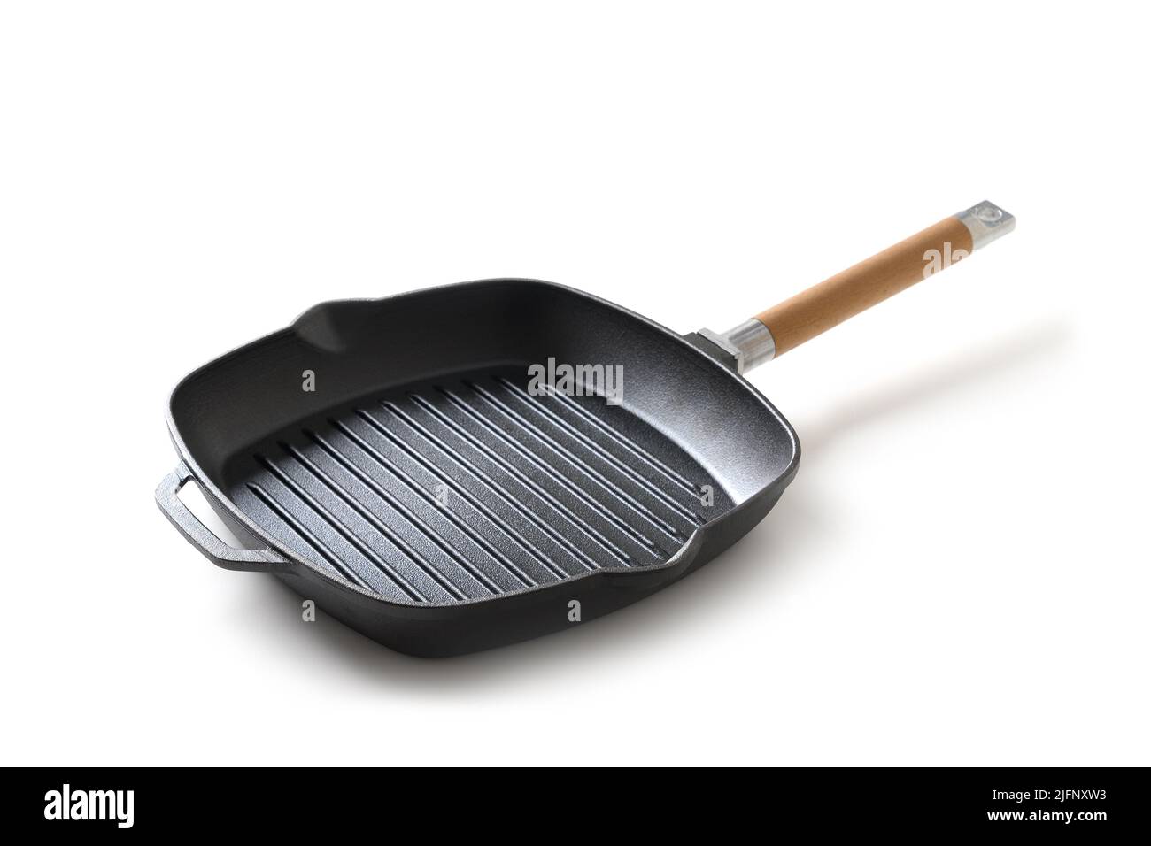 Stovetop grill pan with non-stick ceramic surface isolated on white with  natural shadows Stock Photo - Alamy