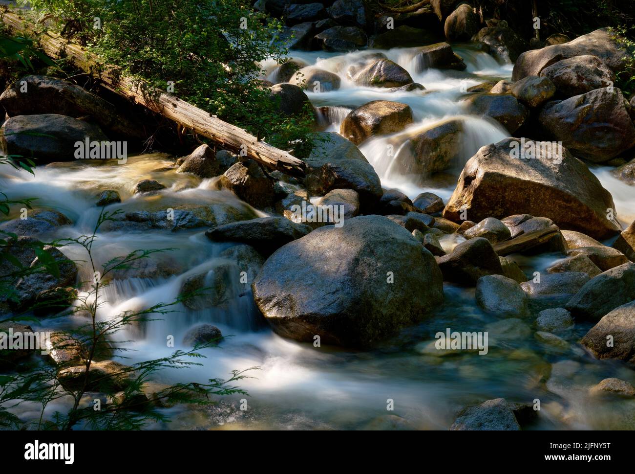 Cold Mountain Creek Long Exposure. A cold, clear mountain creek in the ...