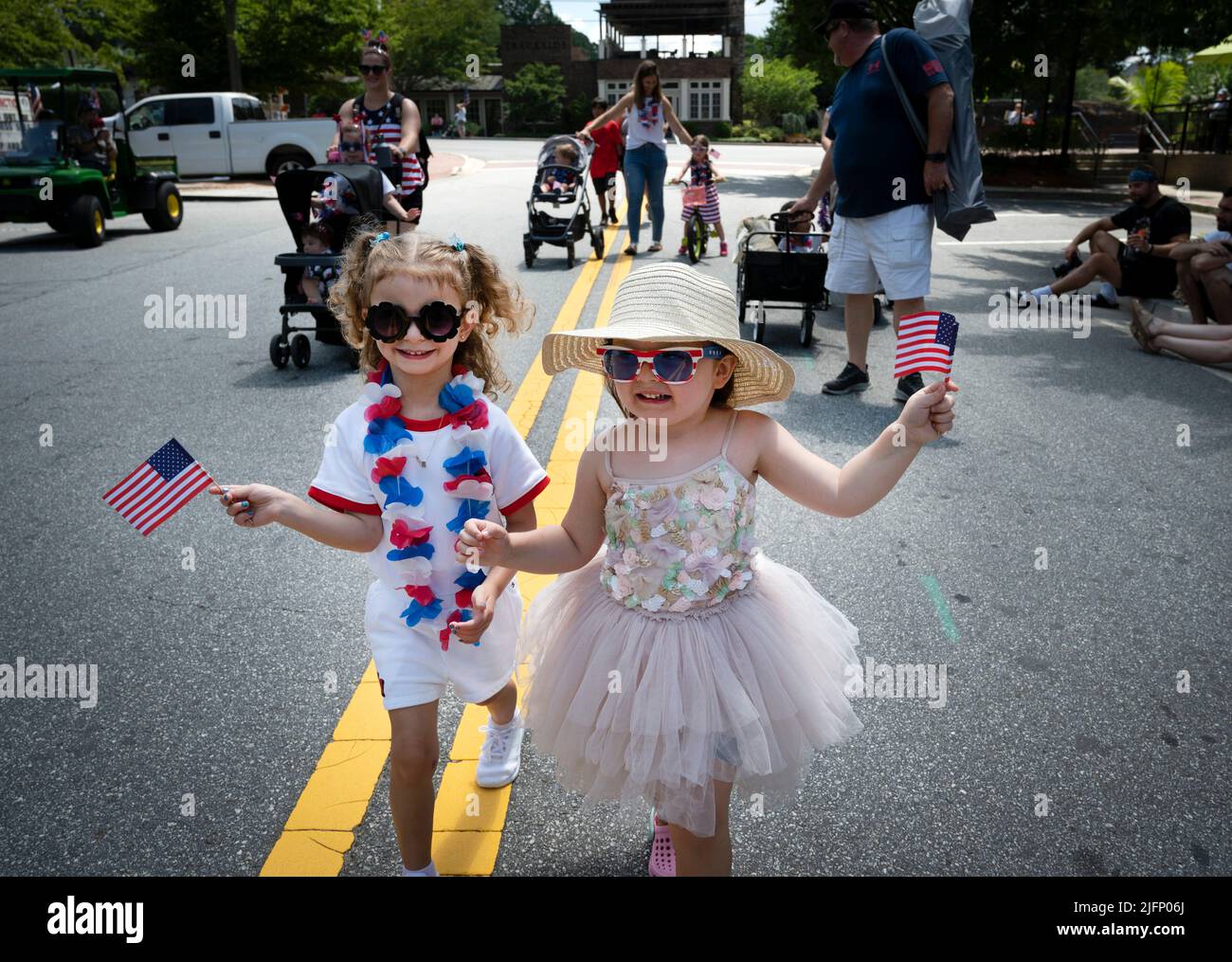Kennesaw, USA. 3rd July, 2022. Children and their parents from