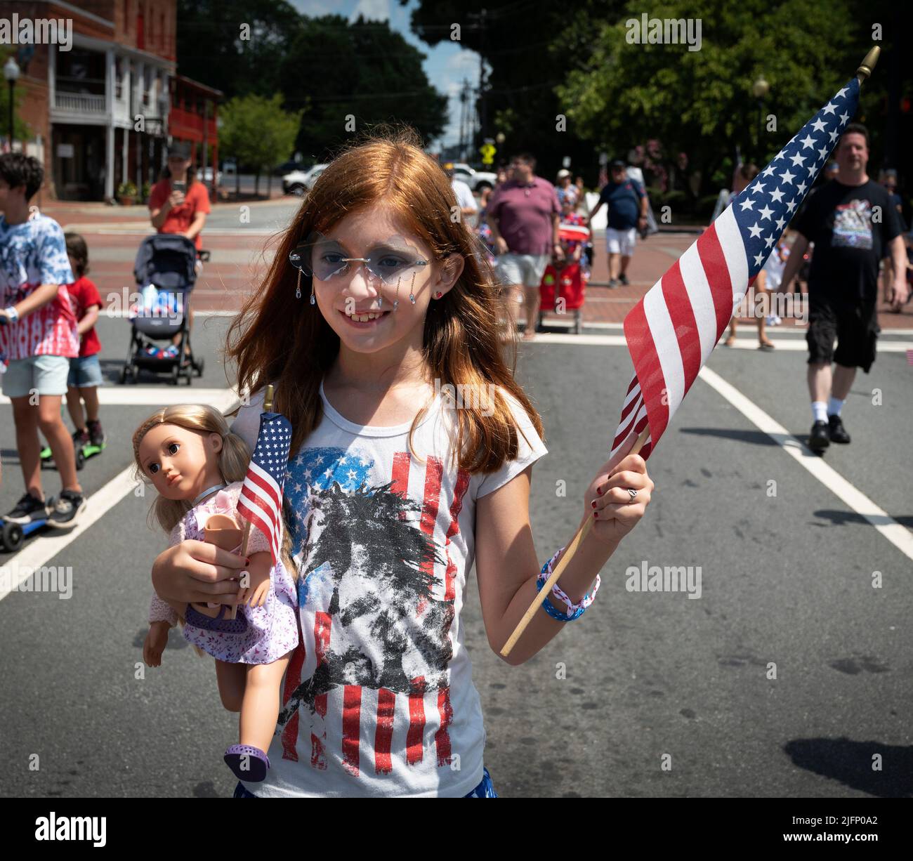 Kennesaw, USA. 3rd July, 2022. Children and their parents from