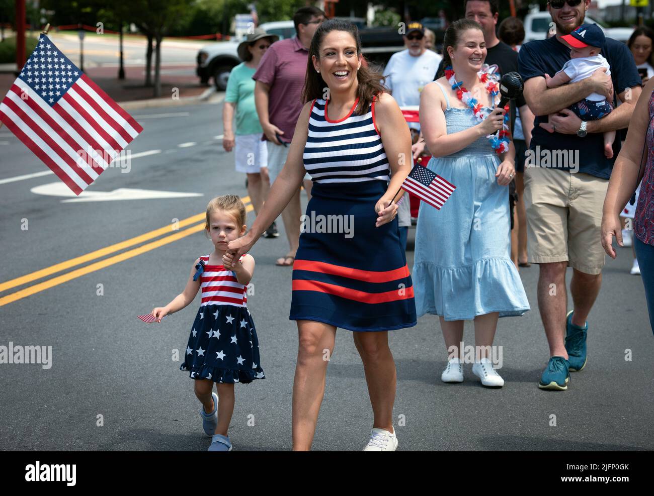Kennesaw, USA. 3rd July, 2022. Children and their parents from