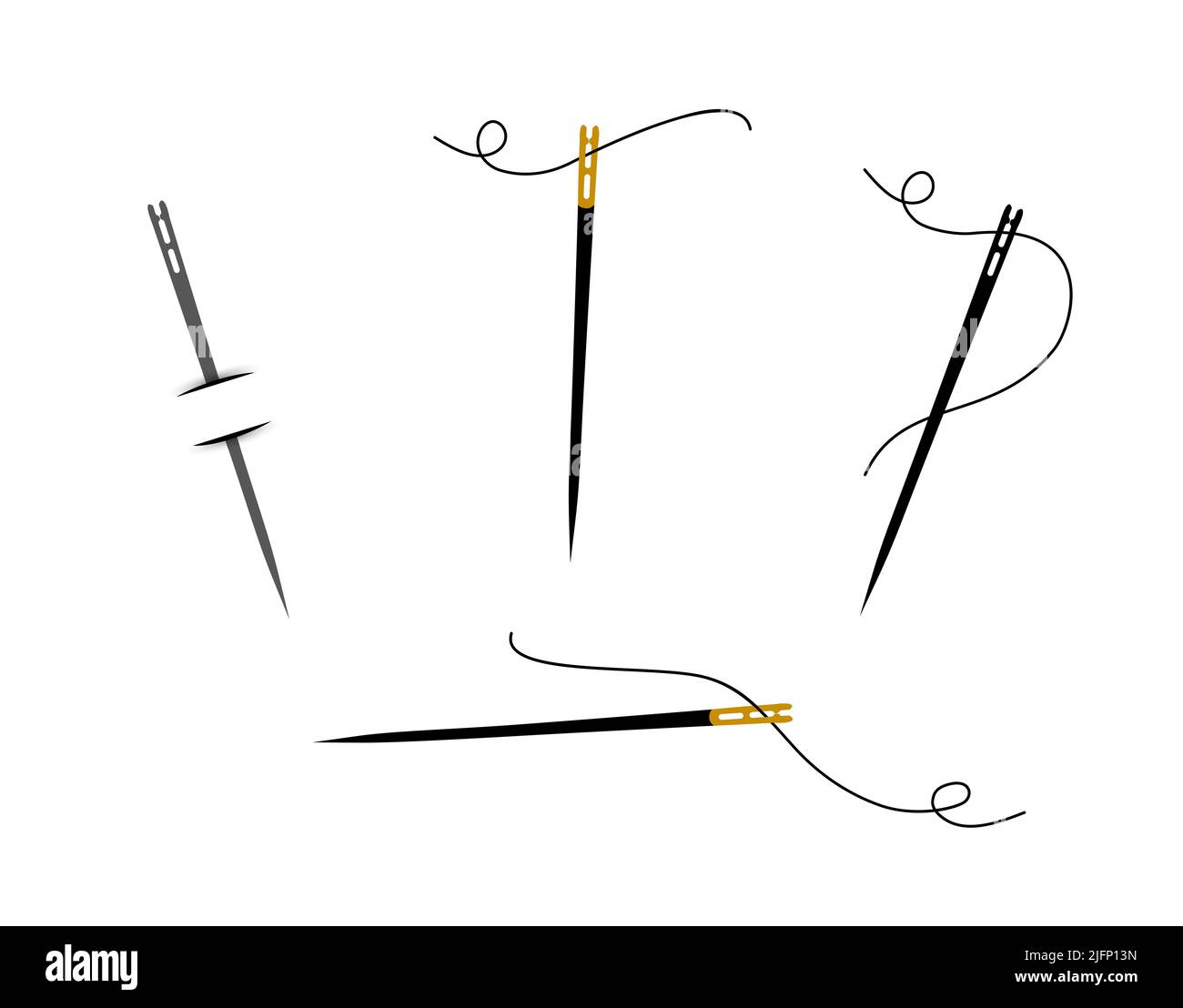 Sewing needles for the visually impaired. Set of needle Stock Vector