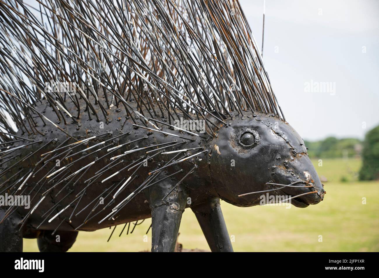The British Ironwork Centre, Phillipine Pocupine Exhibit/Sculpture Stock Photo