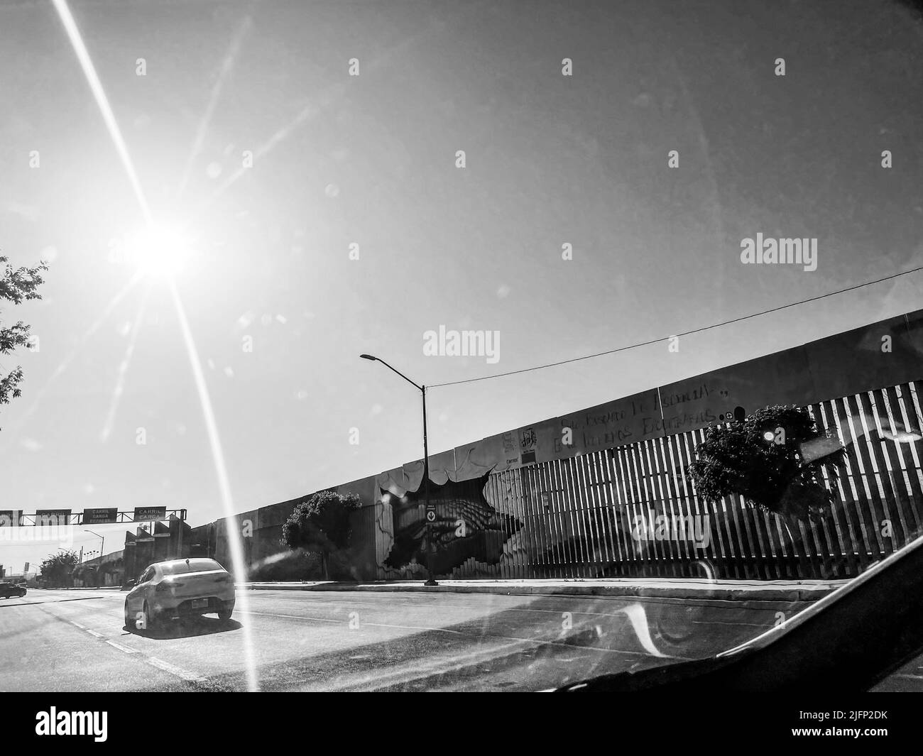 Mural on the border wall in Agua Prieta, Sonora, Mexico. Migration