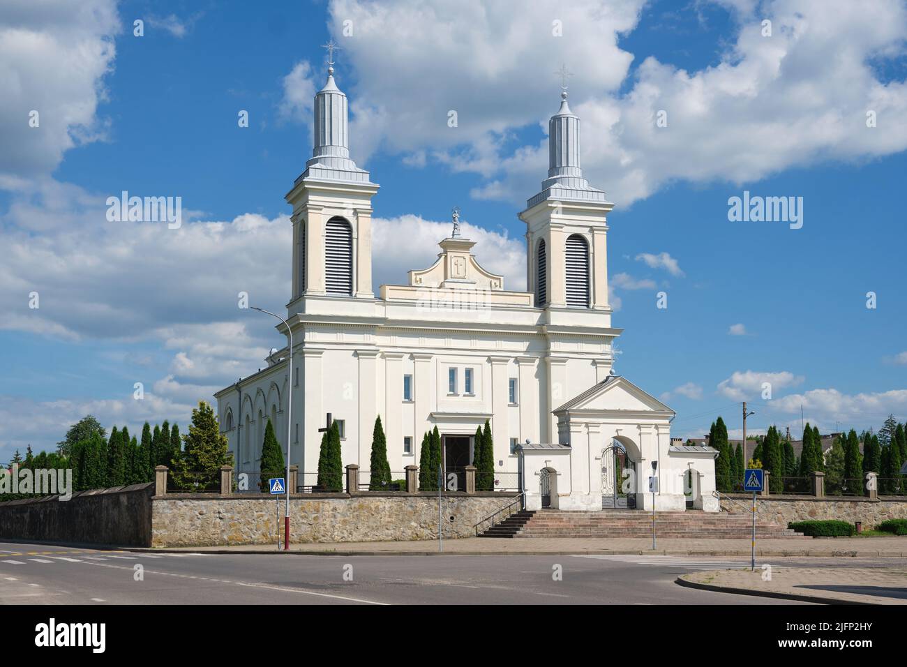 Old ancient catholic church of St Wenceslas, Volkovysk, Grodno region, Belarus. Stock Photo