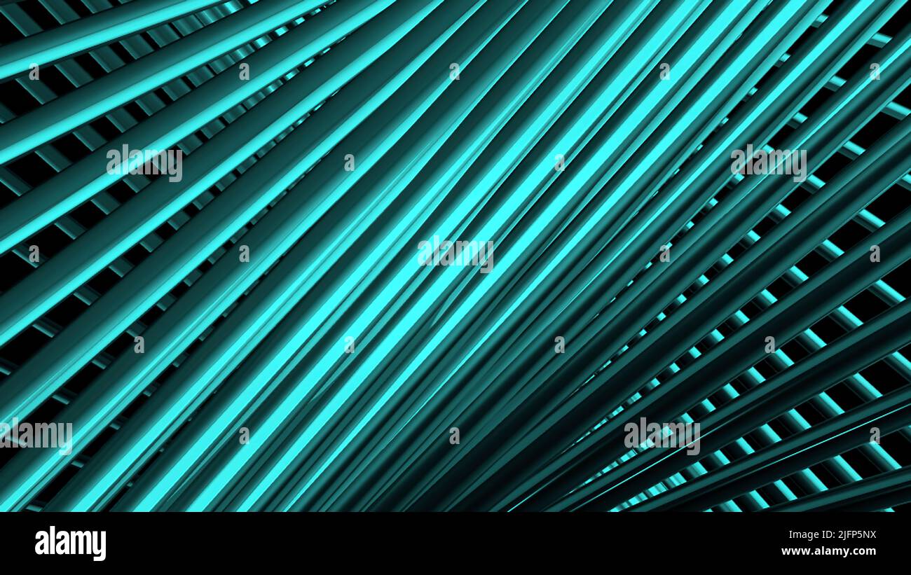 Hypnotic animation with curved linear design. Motion. 3D lines bend in