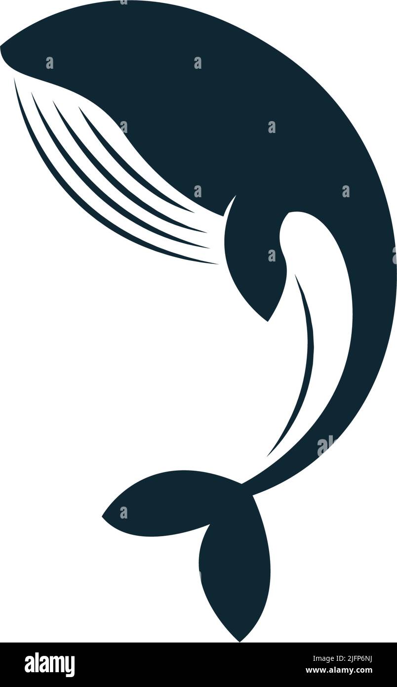 Whale icon logo illustration template Stock Vector