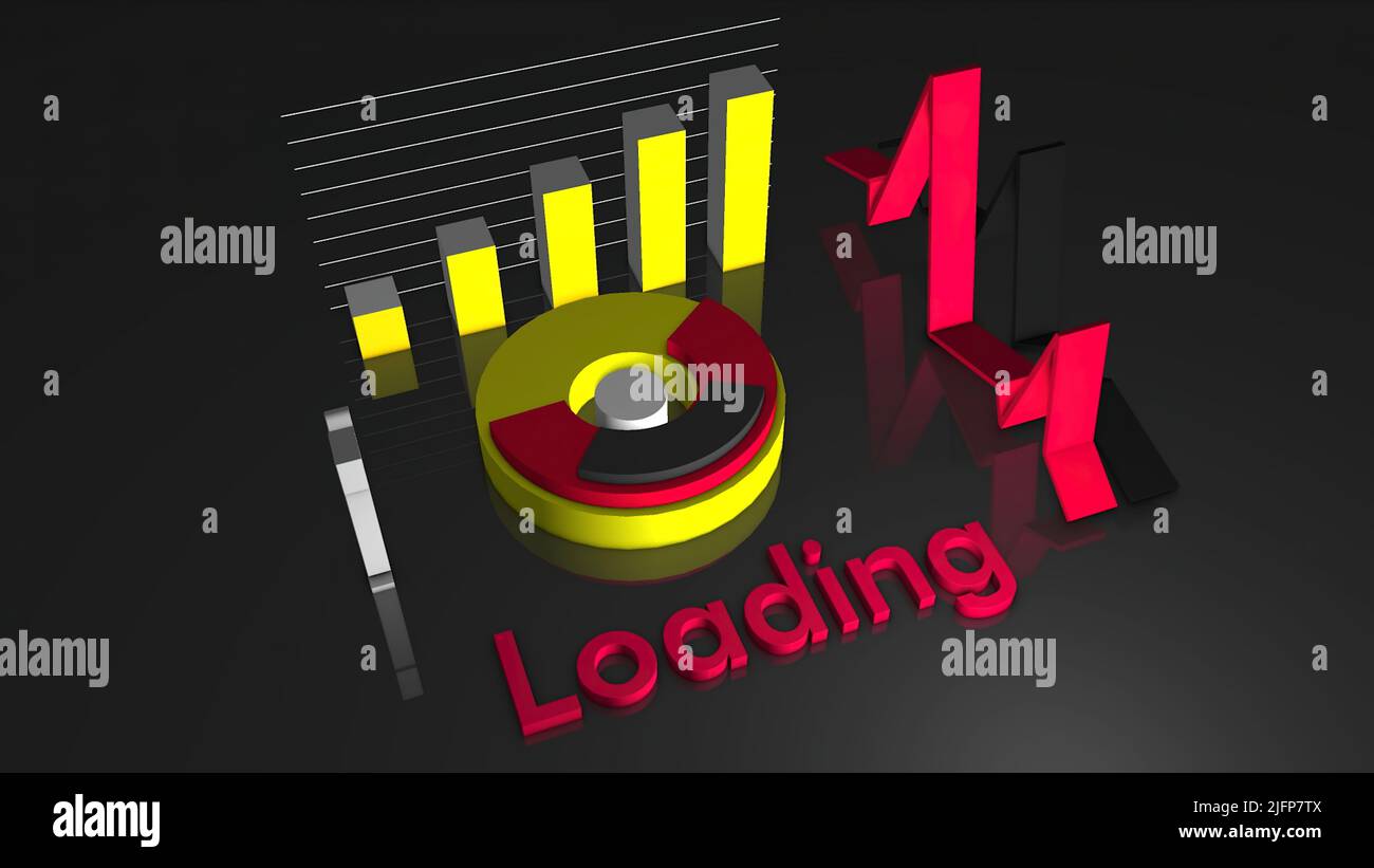 Loading background with 3d elements and shapes. Motion. Screensaver for ...