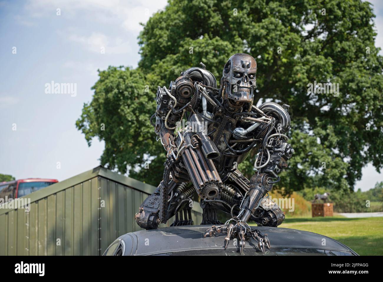 The British Ironwork Centre, Terminator Exhibit/Sculpture Stock Photo