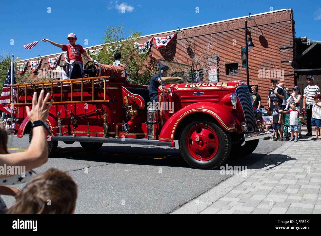 USA. 27th Mar, 2023. The town of Truckee held its annual Independence Day parade through the center of main street in Truckee, CA on July 4th 2022. (Photo by Hale Irwin/Sipa USA Credit: Sipa USA/Alamy Live News Stock Photo