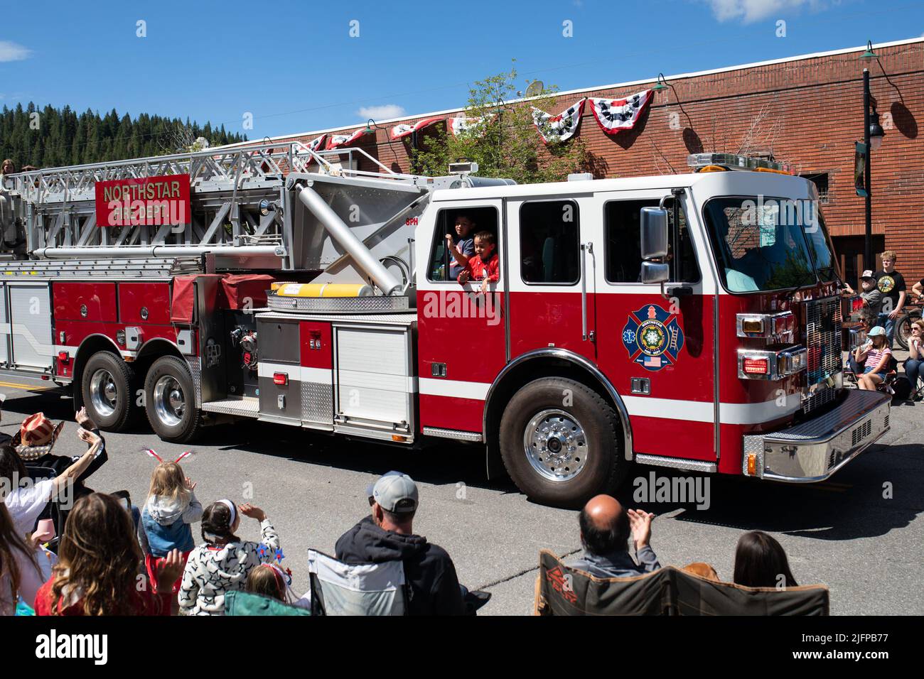 USA. 27th Mar, 2023. The town of Truckee held its annual Independence Day parade through the center of main street in Truckee, CA on July 4th 2022. (Photo by Hale Irwin/Sipa USA Credit: Sipa USA/Alamy Live News Stock Photo