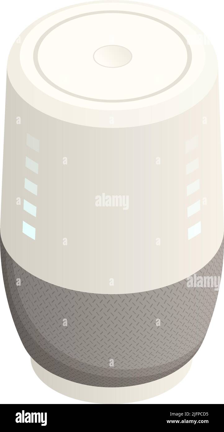 Home voice controlled smart speaker isometric icon vector illustration Stock Vector