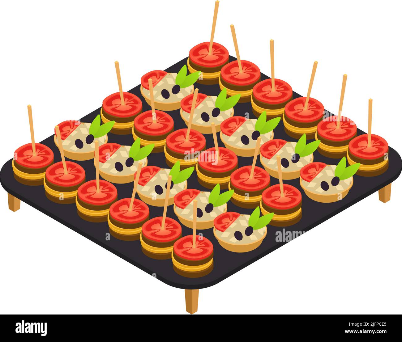 Catering isometric icon with canape served on tray vector illustration  Stock Vector Image & Art - Alamy