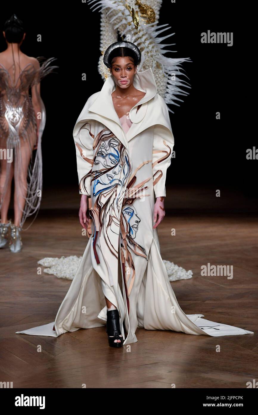 Paris, France. 04th July, 2022. Model Winnie Harlow walks on the