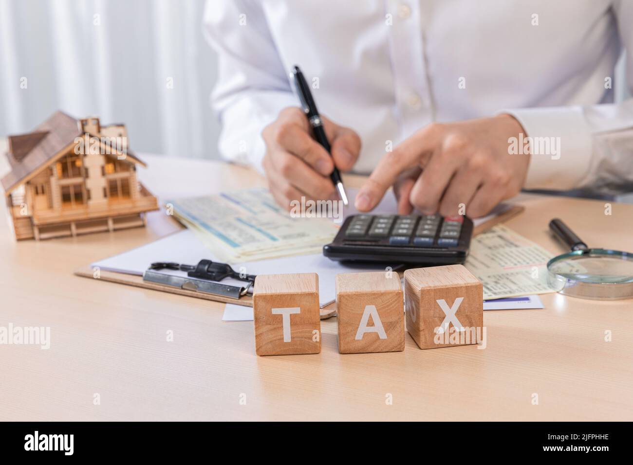 studying to real estate agent with license Stock Photo Alamy