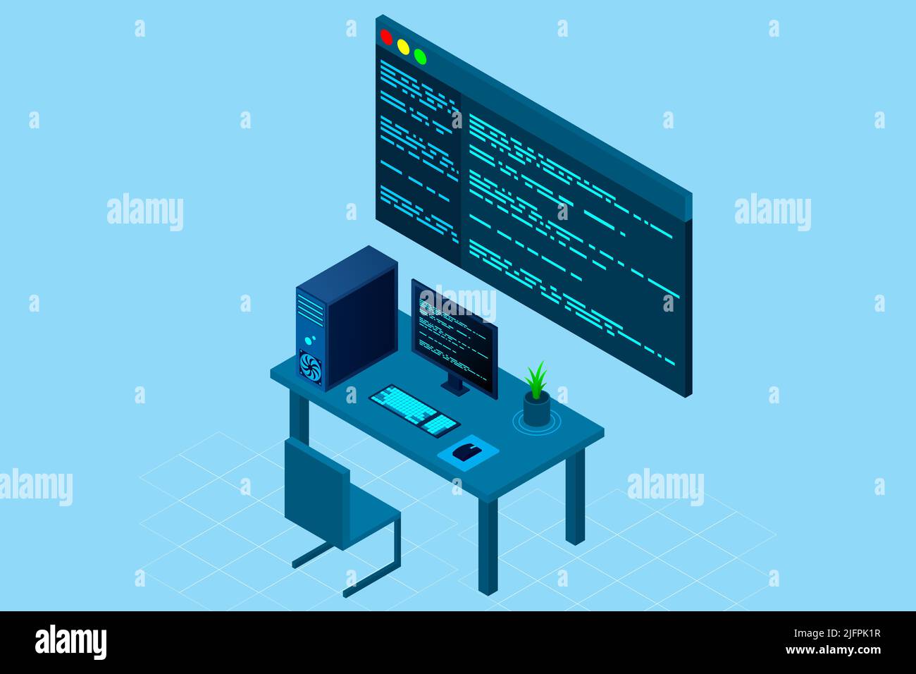 Programming or Software development web page template. Vector ...