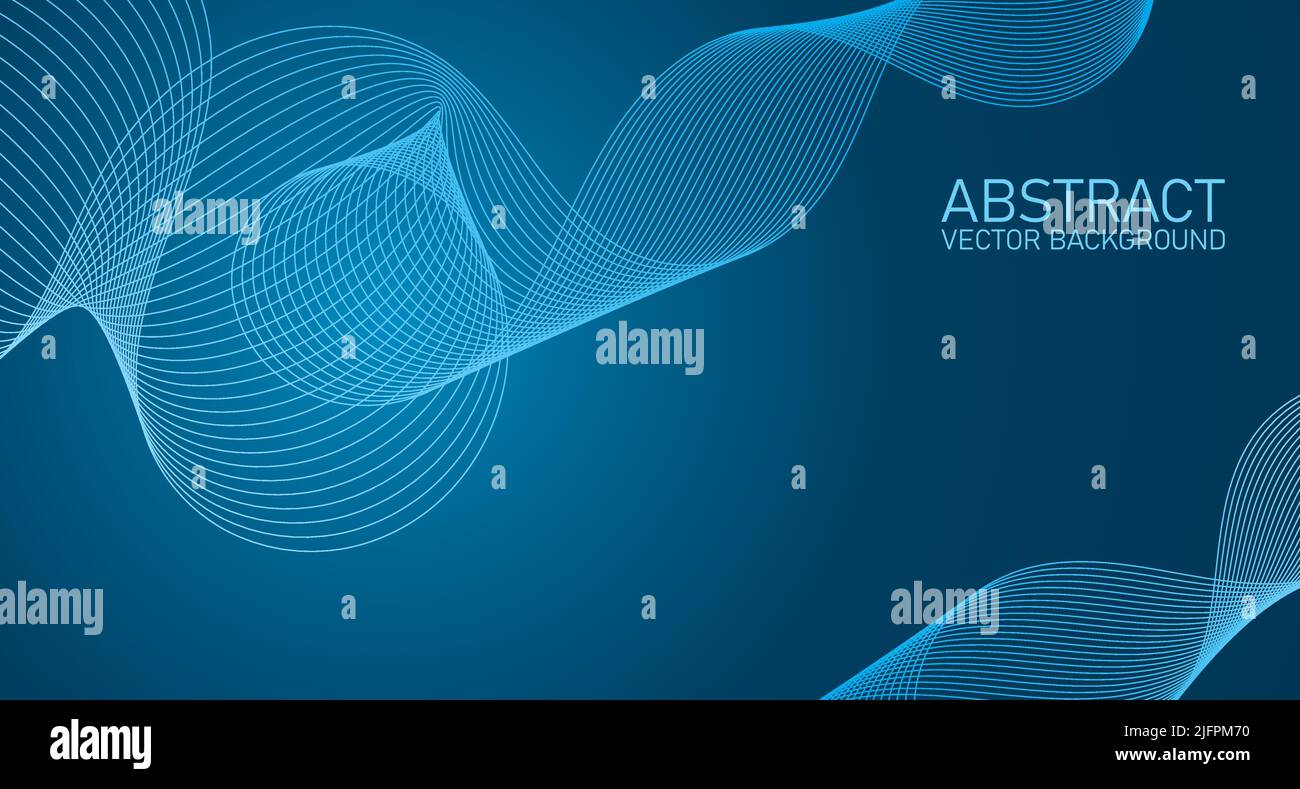 Abstract wave element for design. Stylized line art background. Digital ...