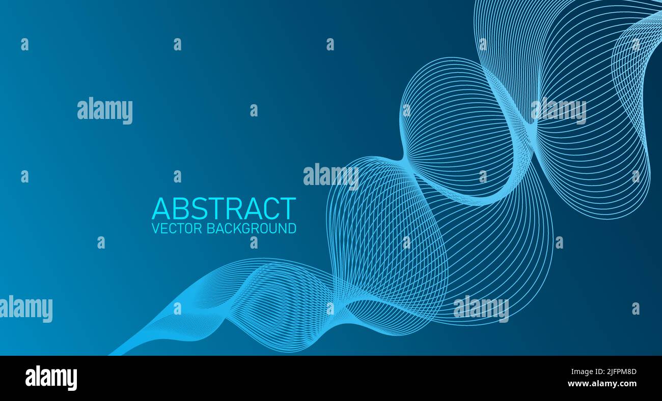 Abstract wave element for design. Stylized line art background. Digital ...