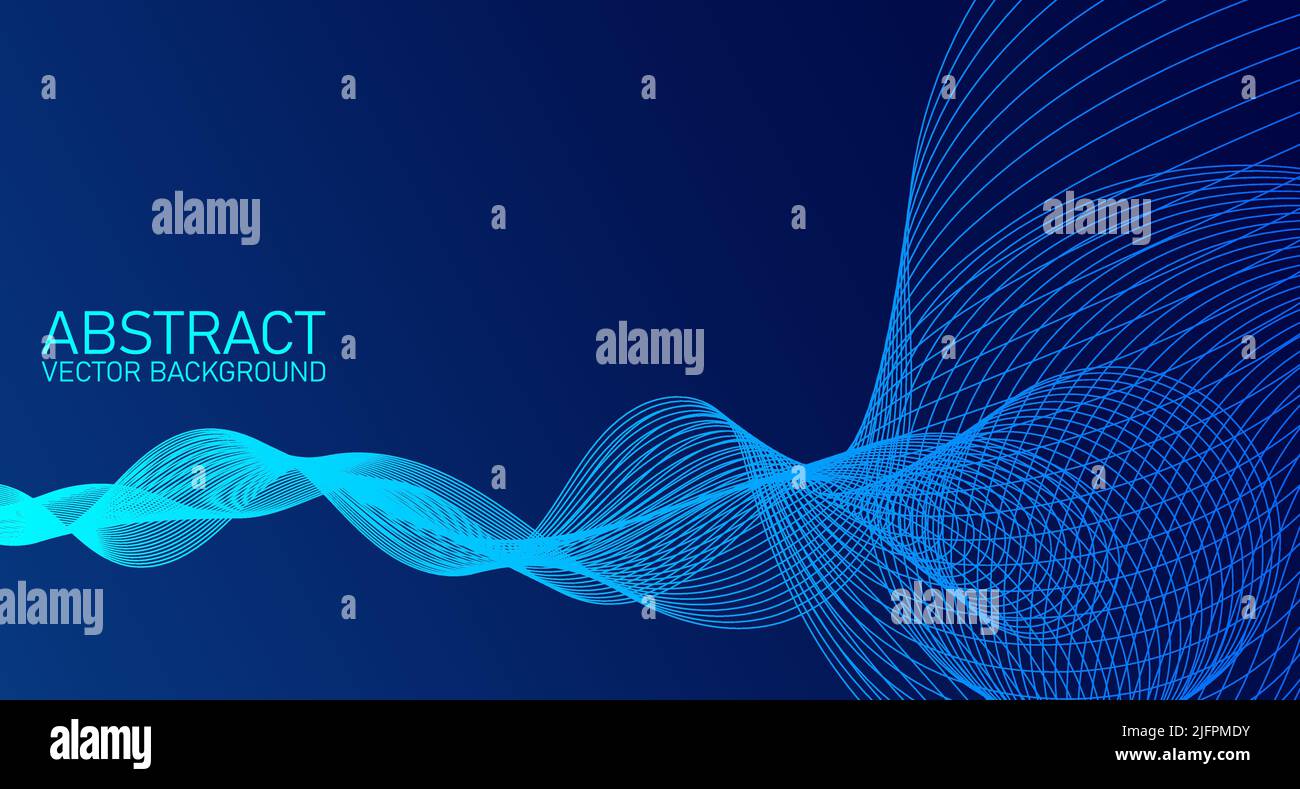 Abstract wave element for design. Stylized line art background. Digital ...