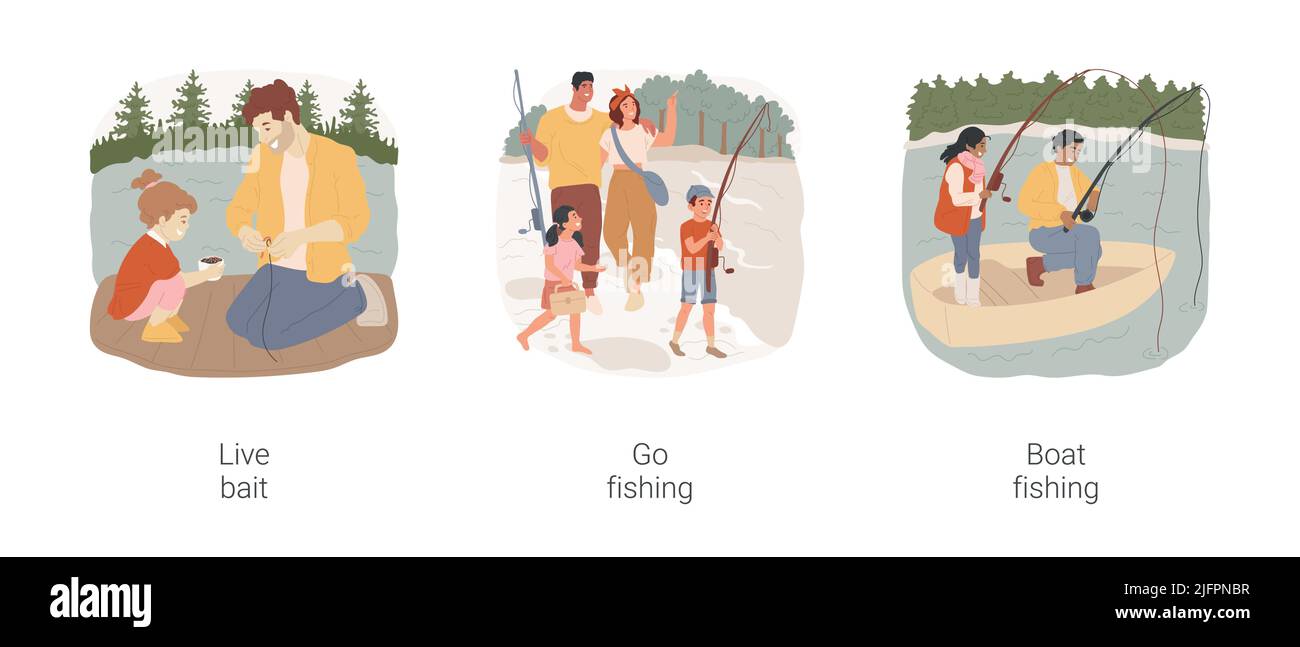 family fishing cartoon