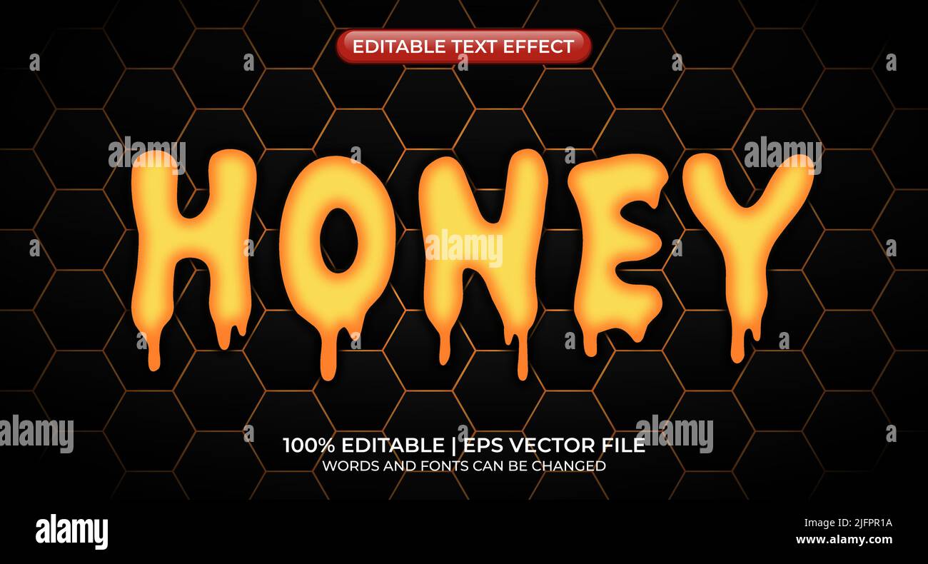 Honey Editable Text Effect. Font Style. Editable text effect. Honey