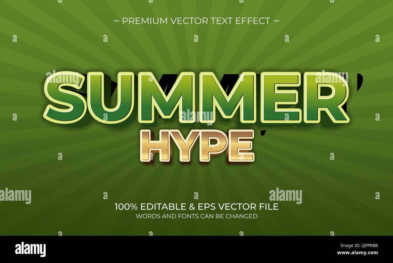Editable text style effect - Summer theme style. Stock Vector