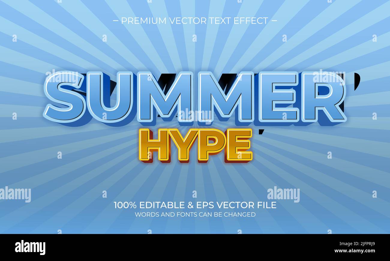 Editable text style effect - Summer theme style. Stock Vector