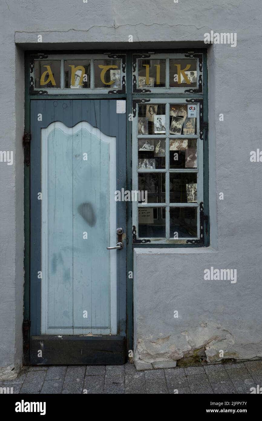 Tallinn, Estonia. July 2022.  view of an old photography shop in the city center Stock Photo