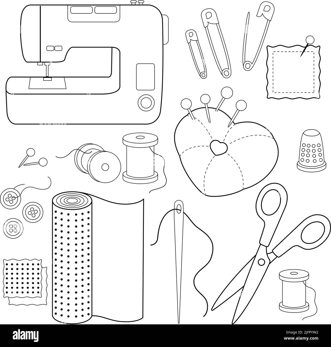 Sewing equipment tailor supplies seamless pattern Vector Image