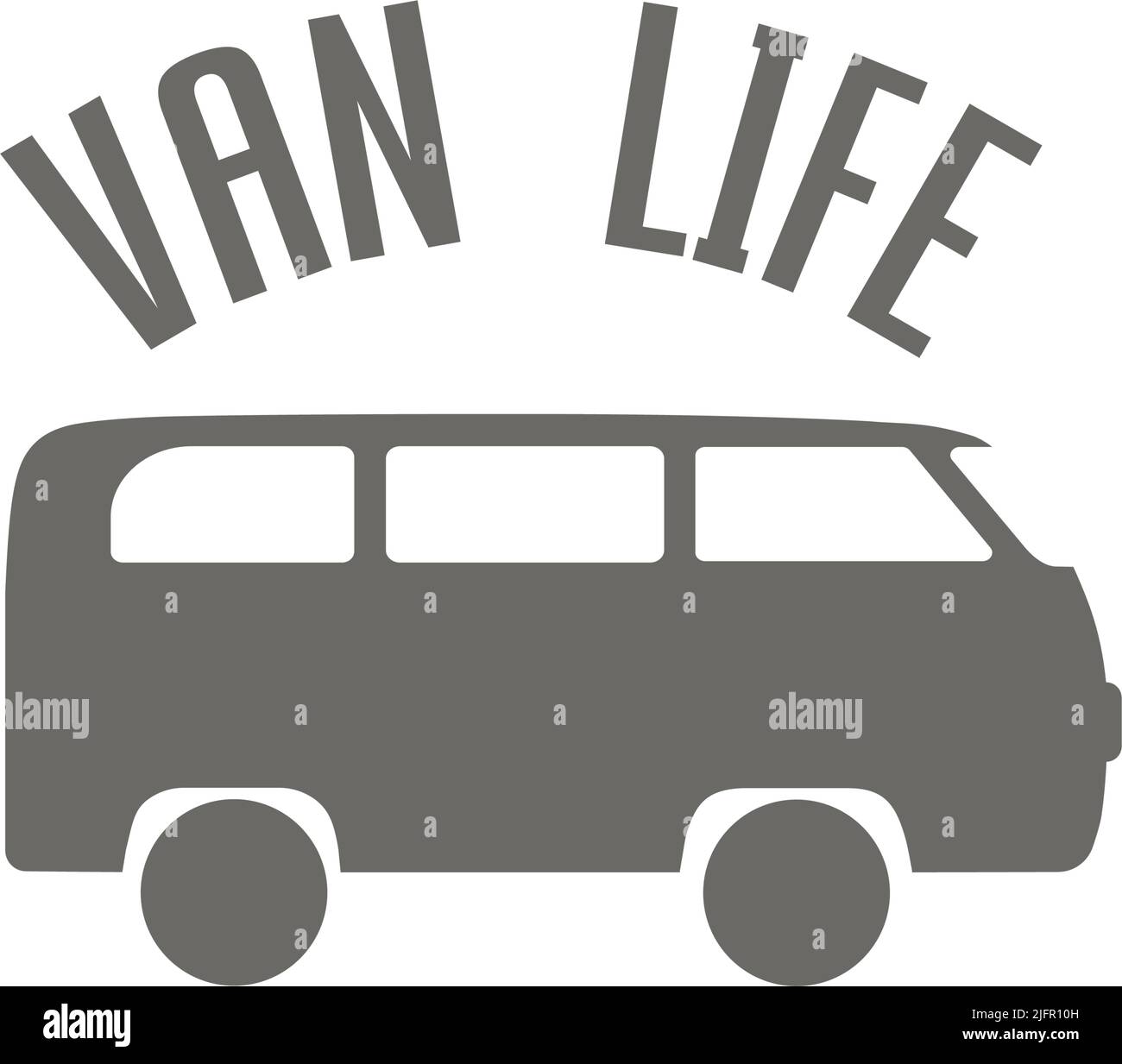 Camper bus on white background. Vector illustration. Stock Vector