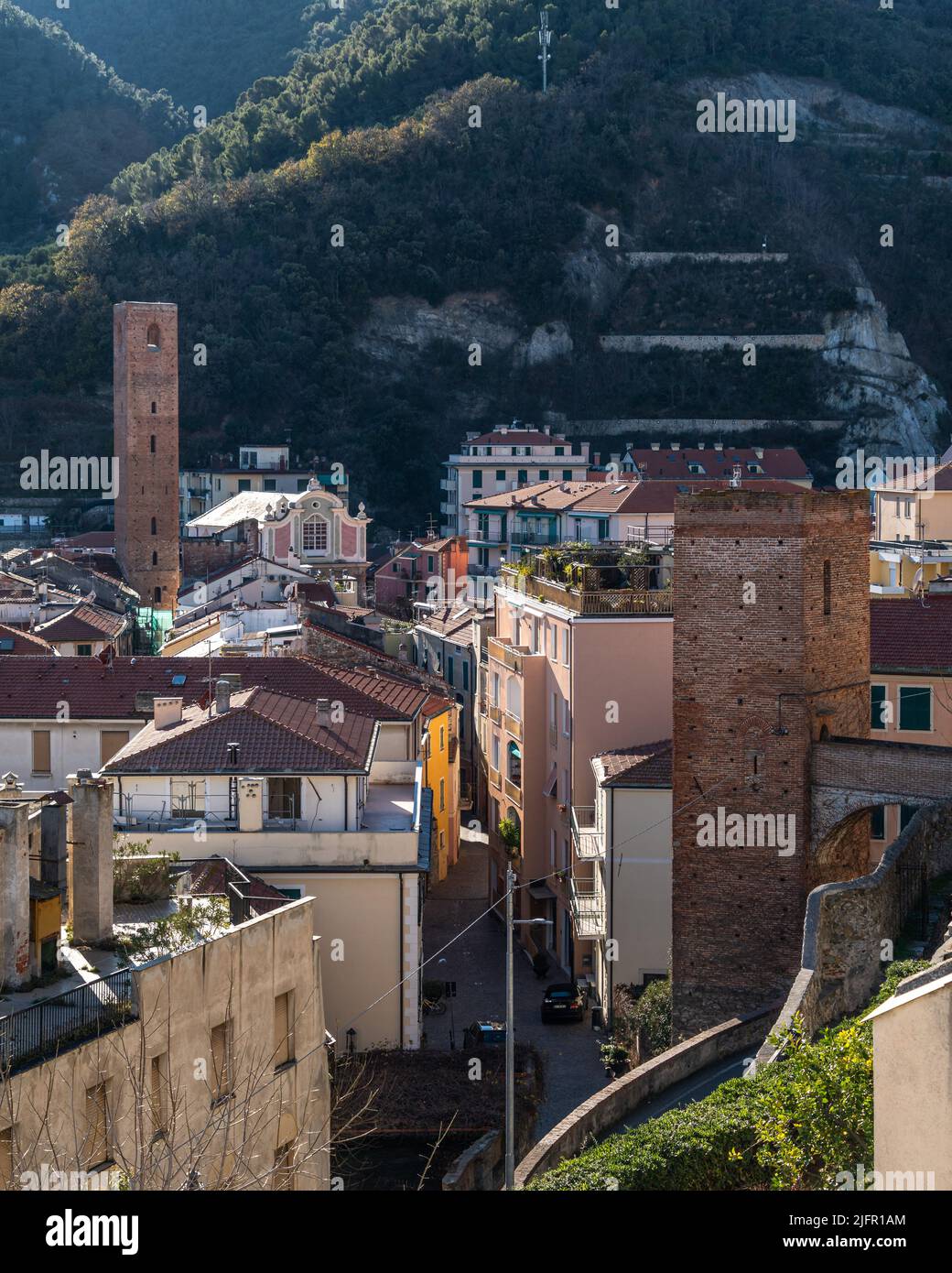 View of Noli, one of the most beautiful village of Liguria region, Italy Stock Photo