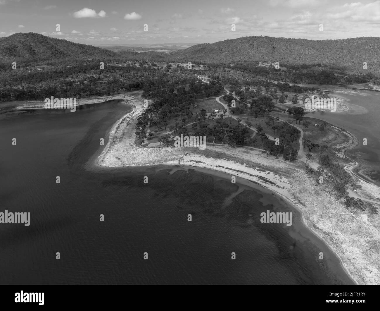 Aerial nature countryside landscape flight Black and White Stock Photos ...