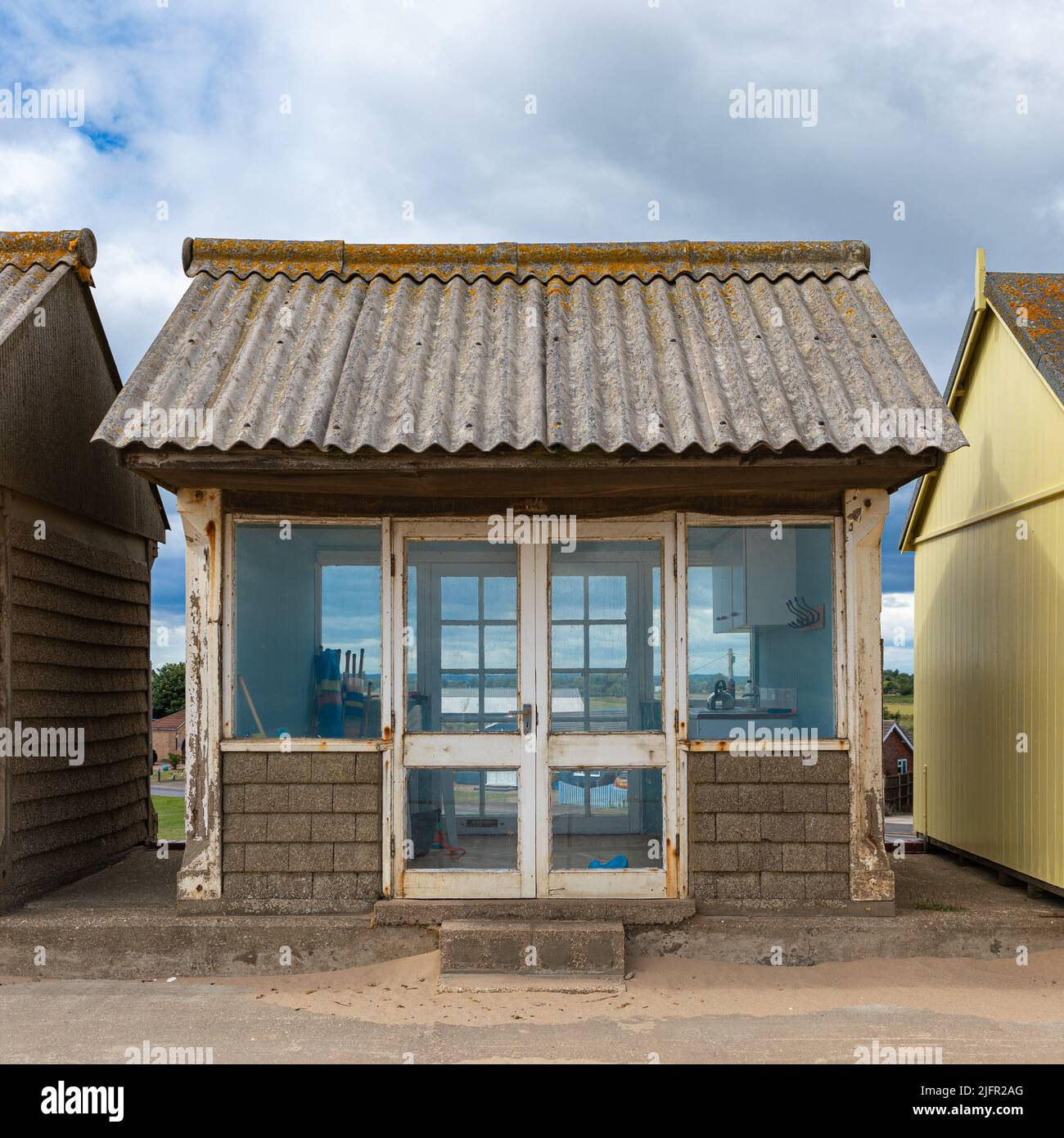 Old beach hut at Sandilands, Sutton on Sea, Lincolnshire Coast