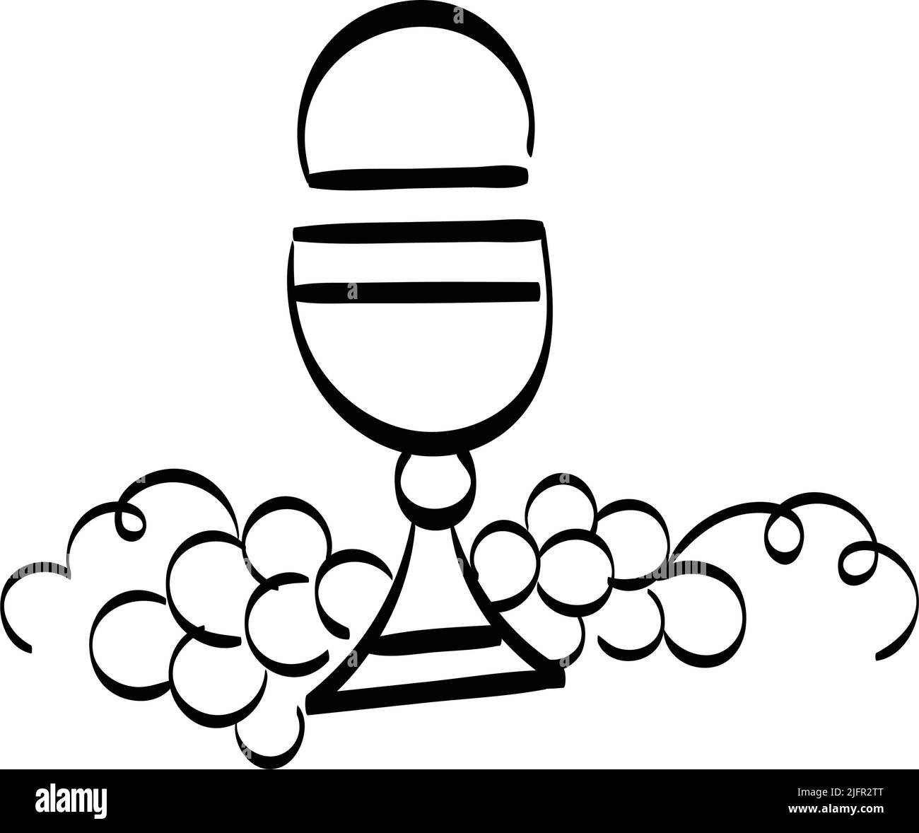 Hand Drawn symbol of Christianity. Vector illustration of Christian