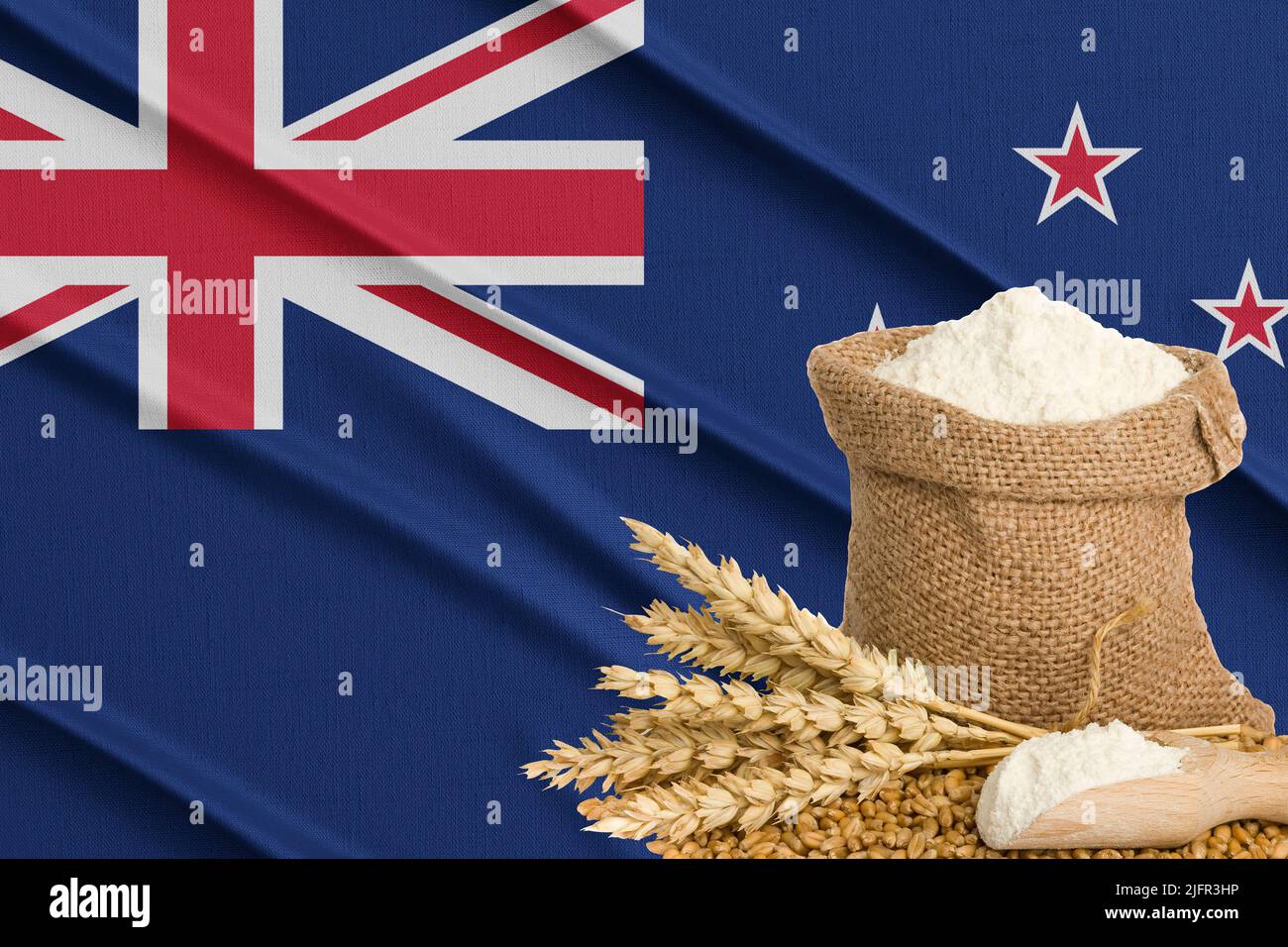New Zealand grain crisis, Concept global hunger crisis, On background ...