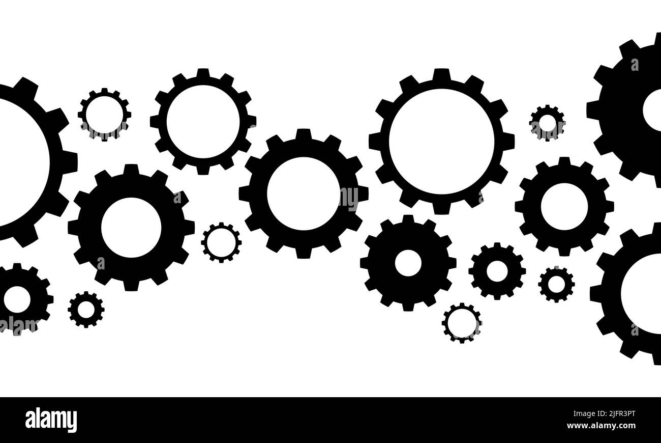 Illustration gear set. Gear set for banner and header. Vector
