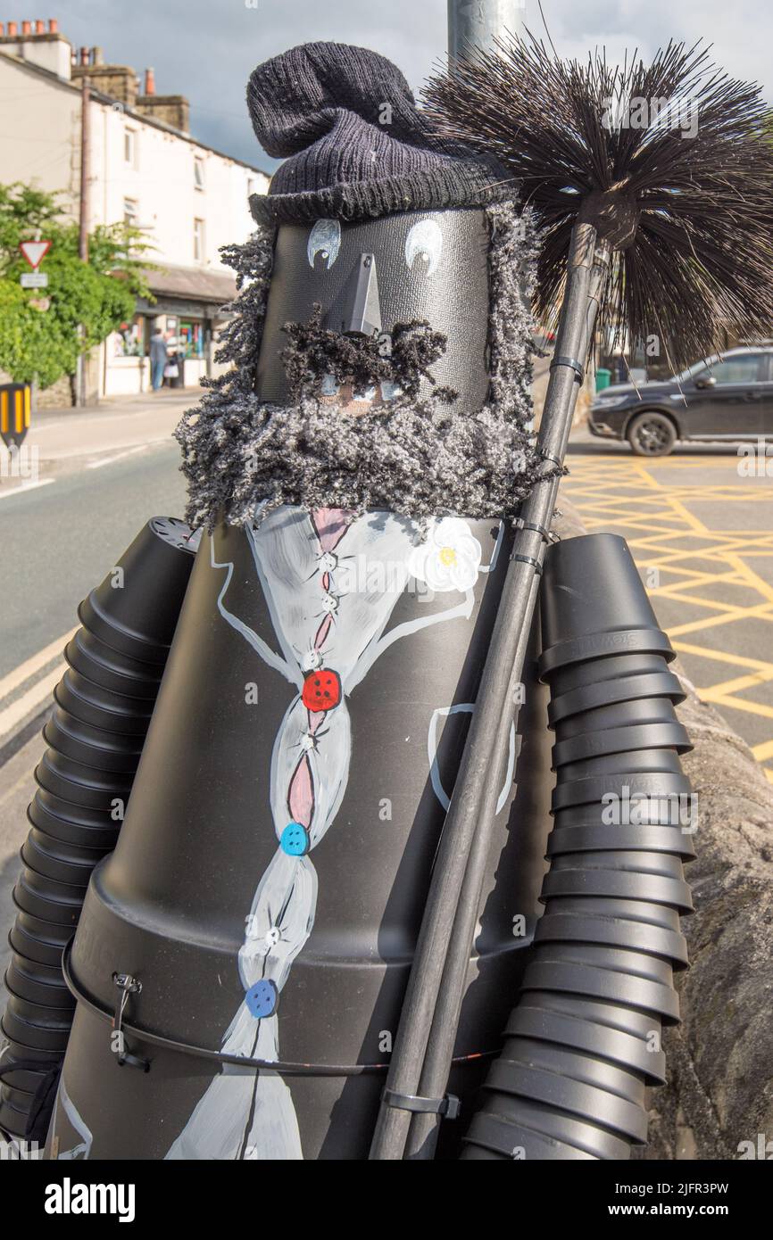 The flowerpot Chimney Sweep man at Settle Flowerpot Festival 2022. See him in July & August at