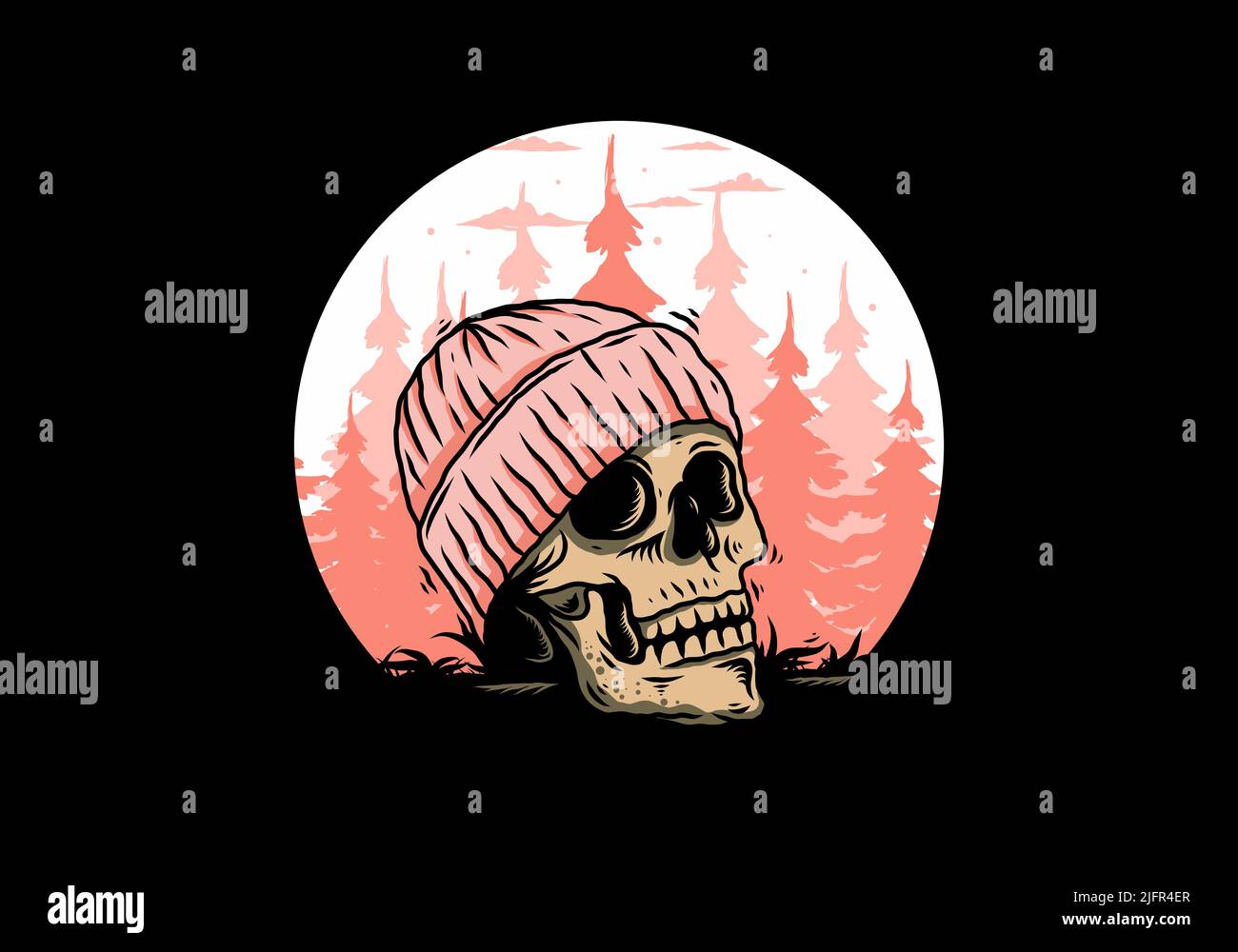 skull wearing beanie