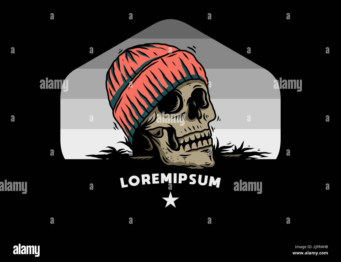 skull wearing beanie