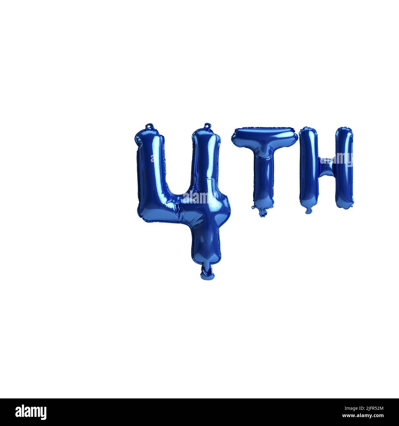 3d illustration of 4th blue balloons isolated on white background Stock ...