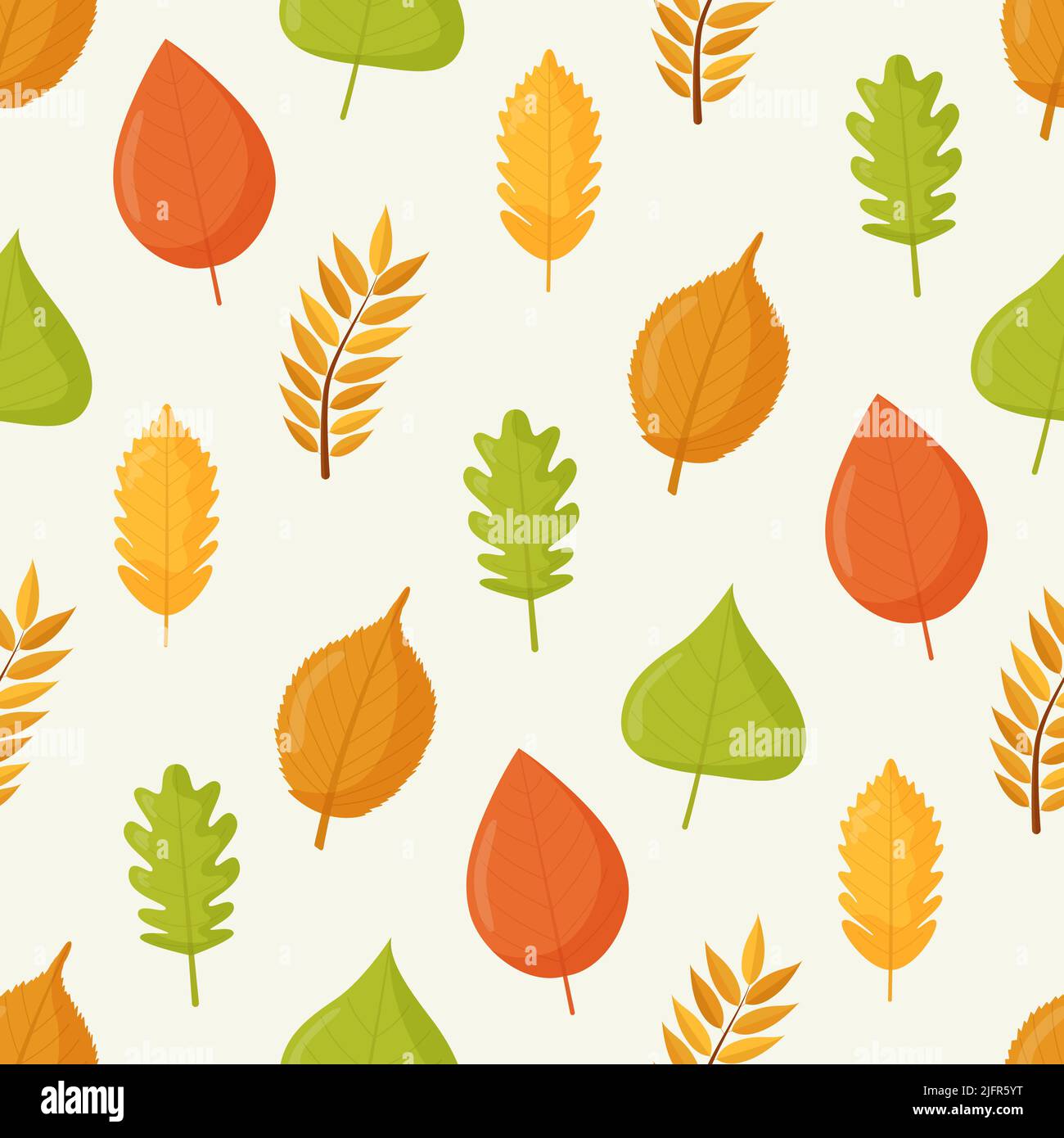 Autumn leaves seamless pattern, Flat vector illustration Stock Vector ...