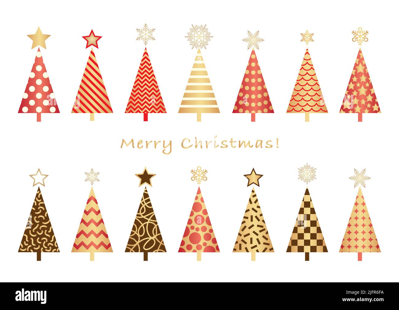 Set Of Christmas Trees Isolated On A White Background. Vector ...
