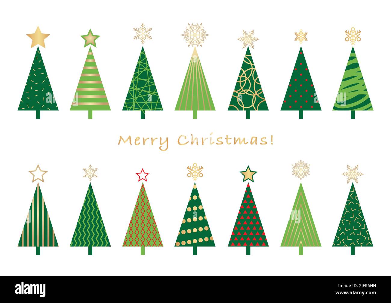 Set Of Christmas Trees Isolated On A White Background. Vector ...