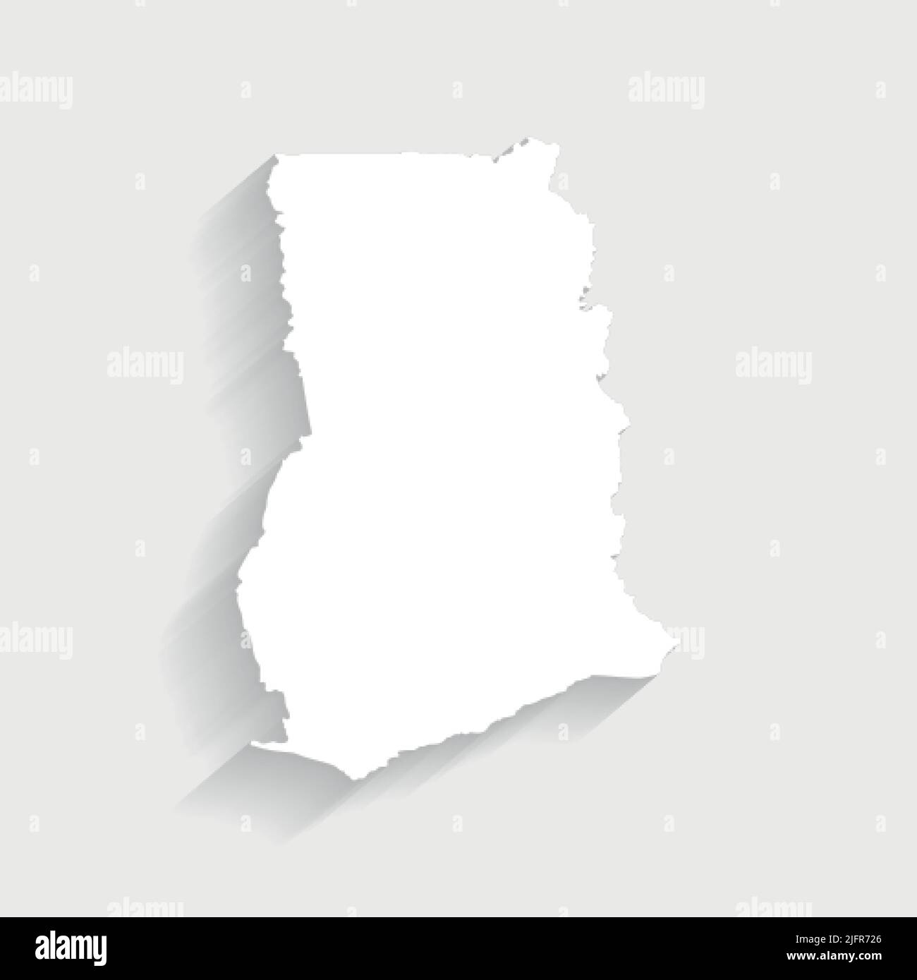 Simple white Ghana map on gray background, vector, illustration, eps 10 file Stock Vector
