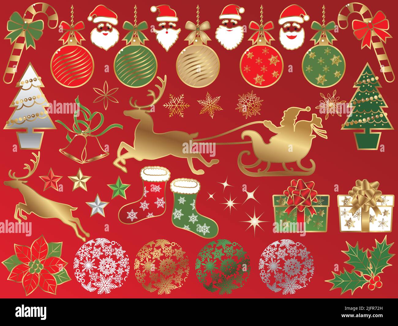 Christmas Vector Graphic Element Set Isolated On A White Background ...